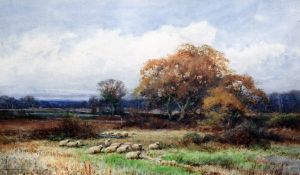 Henry John Sylvester Stannard (1870-1951)watercolour,Quietude in sunshine on Flintwick Moor,signed,