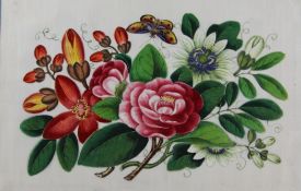 An album of twelve Chinese watercolours on pith paper of butterflies and flowers, by Yutshing of