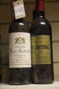 Six bottles including three Chateau Haut-Batailley 1982, Pauillac, all base of neck; one Carruades