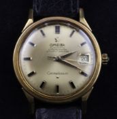 A gentleman`s late 1960`s 18ct gold Omega Seamaster Constellation automatic wrist watch, with