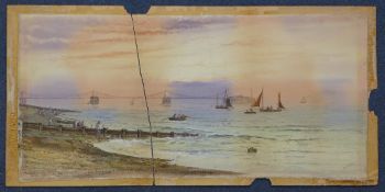 William Henry Earp (1831-1914)watercolour,The Chain Pier, Brighton,signed,10.5 x 22in.; unframed