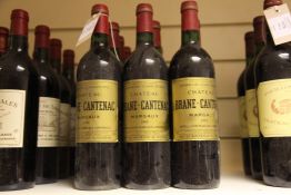 Ten bottles of Chateau Brane-Cantenac 1993, Margaux. Among the more competitively priced second