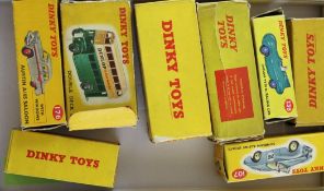 A collection of eight Dinky Supertoys: 176 Austin Saloon, 290 double decker bus, 626 military