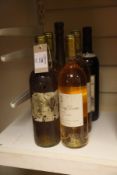 A six bottle quality assortment featuring two Chateau Climens 1975, Sauternes-Barsac, one high