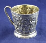 A Victorian silver christening mug by John Samuel Hunt (late Storr, Mortimer & Hunt), of