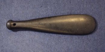 A Maori greywacke hardstone Patu onewa hand club, of typical flattened form, 15in.