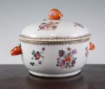 A Chinese export famille rose tureen and cover, Qianlong period, possibly made for the French