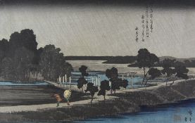 Hiroshige (1797-1858)woodblock print,Landscape,10 x 14.75in.; unframed