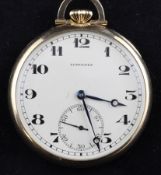 A 9ct gold Longines dress watch with arabic dial, movement no.5183029