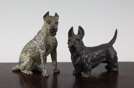 An Austrian cold painted bronze model of a standing Scottie dog, 4.75in. together with an another