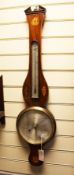 Bianchi, High Holburn, London. An inlaid mahogany wheel barometer, with silvered thermometer and