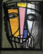 § John Piper (1903-1992)ink, charcoal and watercolour,Head of a King,signed,12.5 x 10in.