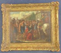 Circle of Filippo Laurioil on canvas,The martyrdom of a female saint,13.75 x 18in.