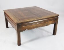 A Chinese hardwood occasional table, with square top, 2ft 11in. H 1ft 6in