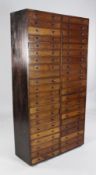 A Victorian mahogany collector`s chest, comprising two rows of twenty two drawers, 2ft 8in. H.4ft
