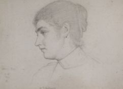 Joseph Edward Southall (1861-1944)pencil drawing,`At Tilberwaite`, also inscribed `Cherry Ripe`,