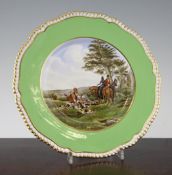 A set of twelve Spode bone china J.F.Herring Senior `Hunting` plates, c.1963, each hand decorated