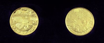 A rare Leaders of the Second World War 1966 22ct gold double medallion set, by Slade, Hampton &