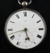 A early Victorian silver keywind pocket watch by James McCabe, Royal Exchange, with Roman dial and