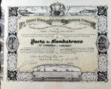 A collection of British and World Share Certificates, to include a Channel Tubular Railway