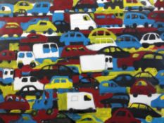 David Reed (American b.1946)gouache on paper,`Traffic`,signed and dated `98,22 x 30in.