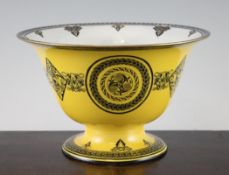 A Wedgwood Celtic lustre footed bowl, designed by Daisy Makeig-Jones, decorated with black designs