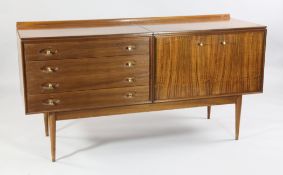 A Robert Heritage for Archie Shine rosewood `Hamilton` sideboard, c.1960, with four drawers and