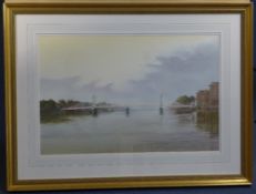 Kenneth Stanley Taddthree watercolours,Westminster bridge, Hammersmith bridge and Albert bridge,