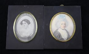 T.H. Stubblewatercolour on paper,Miniature of Miss A. Clarke, (1731-1802), 3.75 x 3in. and a