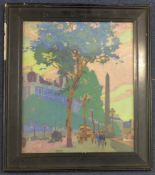 Gregory Brown (1887-1941)gouache,Thames Embankment with Cleopatra`s Needle,signed,13 x 11in.