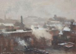 Roland Batchelor (1889-1990)oil on board,Viaduct in winter,signed and dated `47,11.5 x 15.5in.