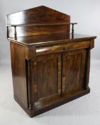 A 19th century mahogany chiffonier, with raised back and shelf, single cushion drawer and two
