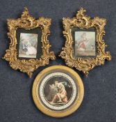 Late 18th century English Schoolpair of gouaches,Young woman with a dancing dog and Lady and