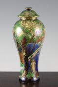 A Wedgwood Rainbow or Bifrost pattern 2046 vase and cover, c.1926, designed by Daisy Makeig-Jones,