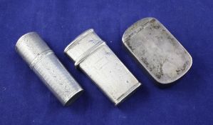 A George III plain silver snuff box, of rounded rectangular form, Thomas Wilmore, Birmingham,