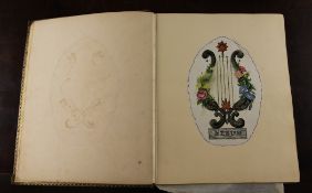 A Victorian scrapbook, with hand-written prose and poetry, gouache paintings, charcoal and pencil