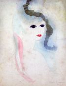 § Marie Laurencin (French, 1885-1956)watercolour,Portrait of a young lady,signed in pencil and dated