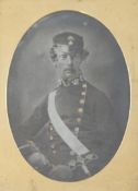 A Victorian cased ambrotype of Jervoise Clarke-Jervoise, in military uniform, together with