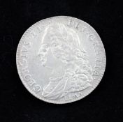 A George II AR silver Lima halfcrown, 1746, edge DECIMO NONO, surface pitting otherwise EF or