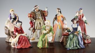 A set of Royal Doulton Limited Edition figures Henry VIII and his six wives, printed marks, 6.