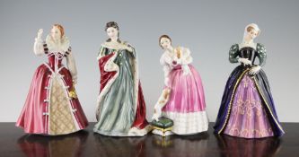 A set of four Royal Doulton Queens of The Realm, comprising Queen Elizabeth I HN3099, Queen Anne