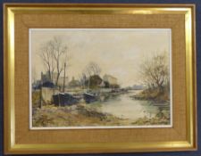 Jeremy King (1933-)oil on board,Chiswick Mall,signed and dated `80,13.5 x 19.5in.
