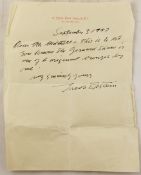 EPSTEIN, JACOB (1880-1959), Single page autographed letter from 18 Hyde Park Gate, SW7, dated