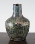 A Pilkingtons Royal Lancastrian lustre `fish` vase, c.1915, decorated by Richard Joyce with fish