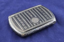 A late 19th/early 20th century Austro-Hungarian 900 standard silver and niello cigarette case, of