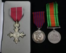 A George Medal group of three to Assistant Firemaster John Swanson M.B.E. A.F.S. comprising M.B.E,