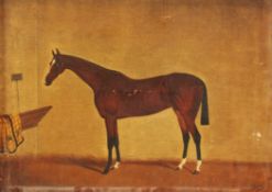 Edwin Loder (1827-1885)oil on canvas,A bay horse in a stable,signed,18 x 24in.