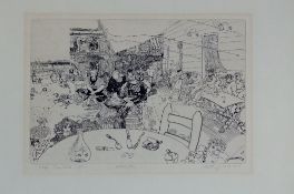 Anthony Gross RA (1905-1984)etching,Cafe, Cambrils,signed in pencil and dated 1933,6.5 x 9.75in.;