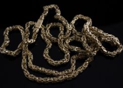 An 18ct gold fancy chain link necklace, 85 grams, 35.5in.