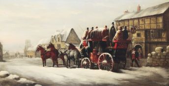 John Christian Maggs (1819-1896)pair of oils on canvas,Chester and Liverpool Coach and Passing By,